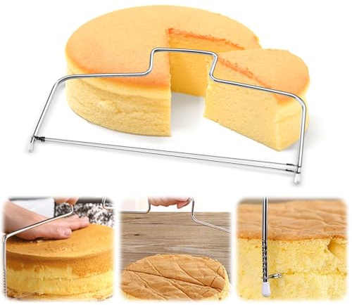 Niveleuse à gâteau pour nivellement des couches, coupe-fil de gâteau en acier inoxydable réglable pour trancheuse à gâteau de 25,4 cm pour tranches régulières