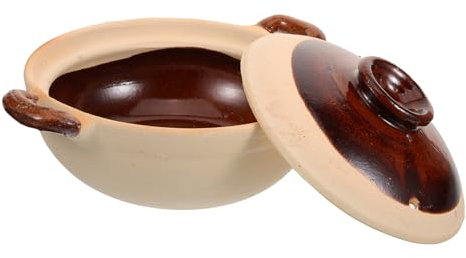 Cabilock Pentola Di Terracotta Per Cucinare Brasare Zuppe Pollo Porridge Doppi Manici Argilla Resistente Al Calore Adatto Per Stufati Cottura a Bassa Temperatura
