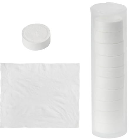 Komprimierte Handtuch-Tabletten, komprimierte Gesichtstücher - Toilettenpapier Set 10 - Baumwolle komprimierte Münzgewebe tragbarer Waschlappen für Reisen Camping Wandern Outdoor-Sportarten