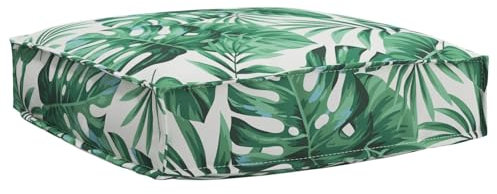 vidaXL Pallet Cushion for suitable for Seat Floral Leaf pattern, Garden and Terrace Cushion, Modern Outdoor Pillow, Water-Resistant Seat Pad, Deck Furniture Accessory, Patio Comfort