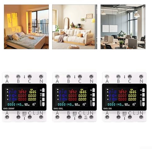 Compteur d'énergie triphasé intelligent, type rail AC 85 290 V avec protection contre les surtensions et les surintensités pour une sécurité accrue (KWS-306L)