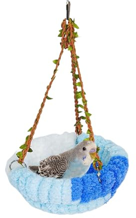 Générique Amaca riscaldante per uccelli | invernale caldo e soffice per perrot | Accessorio per capelli per nascondersi dormire persico Riprodurre Voliera interni esterni Decorazione