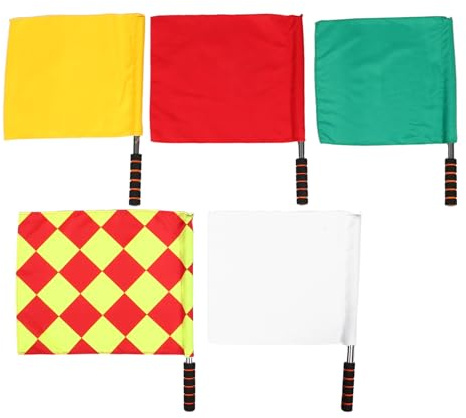 SOIMISS 5 Pièces Drapeaux Arbitre Multicolores Légers pour Football Volley-ball Événements Sportifs et Entraînement Signalisation Claire pour Arbitres et Juges de Ligne