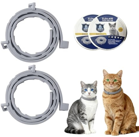 2 Pack Cat Collar with Natural Essential Oils, 16 Month Infection Prevention Waterproof & Adjustable Safe for Cats Over 7 Weeks Comfortable Design for Small to Medium Felines