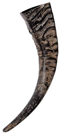 Hornschleiferei.de Drickhorn, vattenbuffel olika storlekar, 200–590 ml, 0,2–0,59 l (500–590 ml), naturfärg, livsmedelssäker lackerad