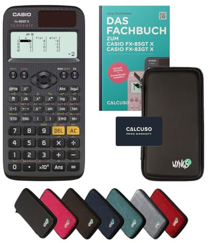 Casio fx-85GT X inkl. Schutztasche Schwarz & Fachbuch (64 Seiten, DIN A5) – Wissenschaftlicher Rechner – Smart Set