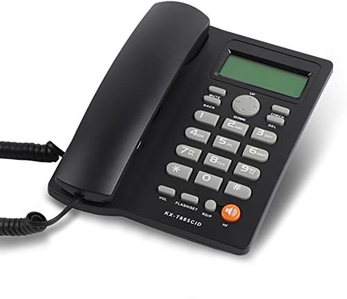 Fdit Schnurgebundenes Telefon, Festnetztelefon mit Anrufer-ID und Freisprechen für den Einsatz im Home Office Hotel (20 x 21 x 6 cm)(Black)