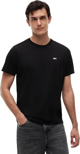 Tommy Jeans Tjm Slim Jersey C Neck Ext Dm0Dm09598, Top in Maglia a Maniche Corte, Uomo, Nero (Black), M