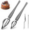 MOSNOW 2 Pezzi Cucchiaio da Decorazione in Acciaio Inossidabile & Pinzette & Pull Needle, Cucchiai da Disegno Culinario, Piatti da Cucina, per Valentine's Day Decorare Torte, Cioccolatini, Biscotti