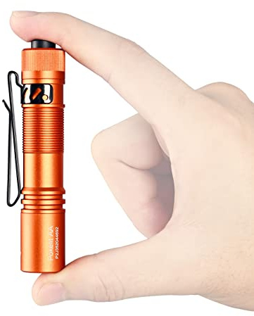 ACEBEAM Pokelit AA Mini Rechargeable Torch with Clip, Ultra Powerful LED Torch 550 High Lumens, 90+ High CRI LED Flashlight for Camping, Hiking, Daily Use (Orange)