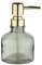 WENKO Seifenspender Atessa Mint, zierlicher Pumpspender aus Glas mit goldenem Pumpkopf, nachfüllbar mit bis zu 200 ml Flüssigseife, kleiner Seifendosierer ideal für das Waschbecken im Bad, Ø 8 x 14 cm