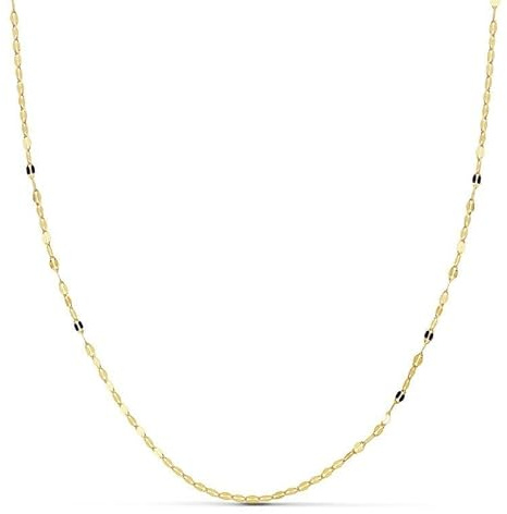 Monde Petit - Catena Collana Specchio Oro Giallo 18K Lunghezza 40 cm spessore 1.4 mm - Scatola Regalo - Certificato di garanzia