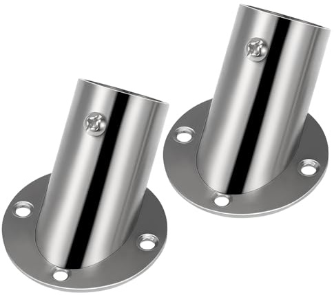 Uonlytech 2Pcs Stainless Steel Flange Holders Silver 2.55X1.97X1.97in