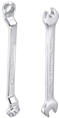uxcell 5.5mm x 7mm 12 Point Offset Double Box End & 5.5mm x 7mm Double Open End Wrench Set
