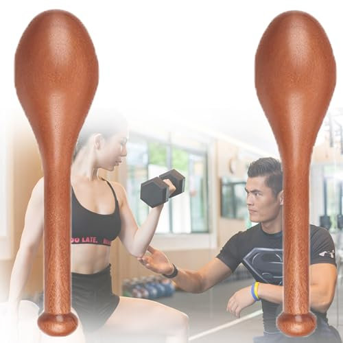 JINGEDD Indische Keulen Fitness Langhantel HöLzerne üBung Club Verbessert Griff HöLzerne Indische Keulen Paar FüR Die Rehabilitation/Muskelaufbau,Tragbare Ausbildung Fitnessstudio AusrüStung,Small