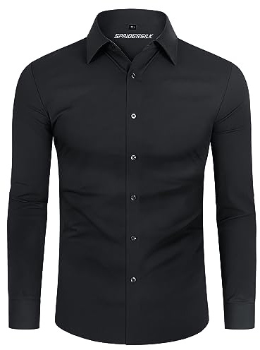 DEMEANOR Chemise Homme Manches Longues Stretch Slim Fit Chemise Business