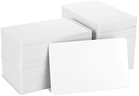 MUXHEL 200 Unidades de Tarjetas PVC en Blanco CR80 - Tarjetas de Identificación de Plástico para Negocios, Compatibles Con Impresoras de Identificación - 30