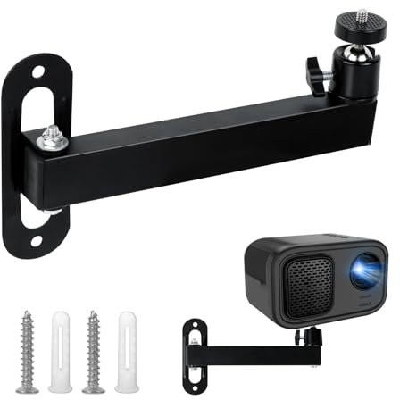 mimzemamz Beamer Halterung Wand Projector Stand, Beamer Wandhalterung Verstellbare 360° Drehbar, Metall Projektor Ständer mit 1/4-Zoll-Schraubschnittstelle für Heimkino, Büro, Spielzimmer