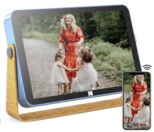KODAK Cadre Photo numérique Wi-FI - 10 Pouces - avec Batterie - avec écran Tactile HD IPS - Cadre Photo numérique Intelligent avec Application - Mémoire de 16 Go - Partagez des Photos et des vidéos