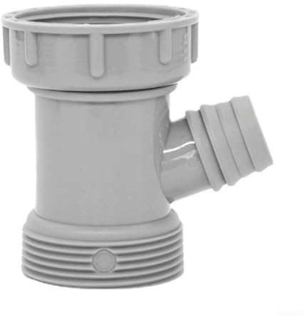 Accesorio de drenaje de desbordamiento para fregadero de cocina, conector de junta en T de PP para conexión de tubería de drenaje de lavabo con anillo de goma preinstalado, accesorio de fontanería