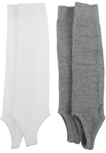 JOINPAYA 2 Paia di Scaldamuscoli da Balletto per Donna e Ragazze in Cotone Design a Fascia Piede e Tessuto Lavorato a Maglia per Uso Quotidiano e Allenamento