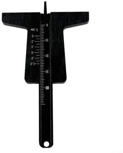 Medidor de profundidad de banda de rodadura de acero inoxidable para coches, motocicletas, camiones, calibrador Vernier de 0 a 60 mm con regla de medición de sonda para neumáticos (0 a 50 mm)