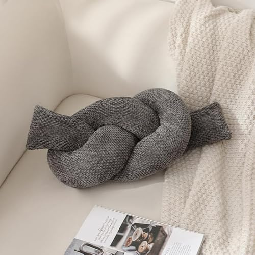 Bafnsiji Almohada Nudo de Caramelo de Chenilla Tejida a Mano con Relleno - Cojín Decorativo Moderno, Textura Tejida Suave, Incluye Almohada Interna y Cierre Oculto,D