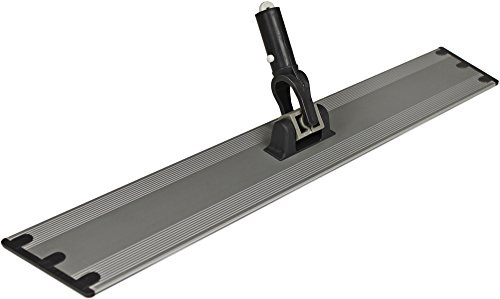 CleanAide Flat Mop Plate Frame for Microfiber Pads, Commercial-Grade Aluminum with 360° Swivel, Hook and Loop Fastening, Lightweight and Durable, Gray, Frame Only, 18 Inches