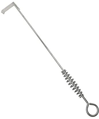 Quantfire 17.5 BBQ Ash Tool Poker Rake, Charcoal and Grill Cleaning Ash Tools for Big Green Egg, Kamado Joe and Other Charcoal Grills Corner Cleaner Accessories