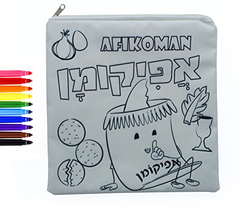 Cazenove Kids Color your own Afikomen Matzah Bag for Passover Seder.