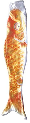 Leisurealeaneag Japanischer Windsack Karpfenflagge Garten Koi Nobori Segelfisch 110 cm Gold Orange