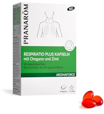 Pranarom - Aromaforce - Respiratio Plus Kapseln mit Oregano und Zimt - Mit ätherischen Ölen - Bio - 30 Kapseln