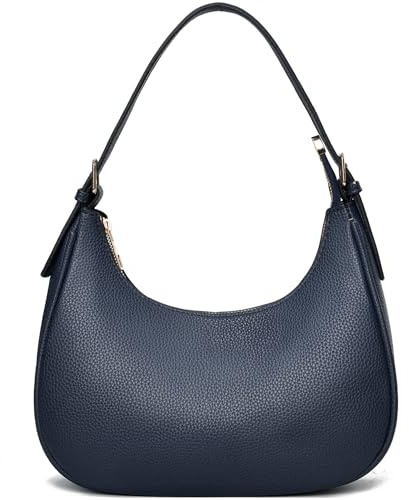 CROJUYI, kleine halbmondförmige Damen-Umhängetasche, Crossbody Bag, Handtasche im Retro-Hobo-Stil, klassisch, hübsch, Dunkelblau, Small