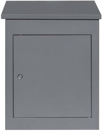 Buzón de Correos Gris Antirrobo de Pared Exterior Caja para Entrega de Cartas Paquetes Código de Barras Escaneable para Servicio Postal/Mensajeros, Cerradura con llave, 2 llaves+Destornillador GRATIS