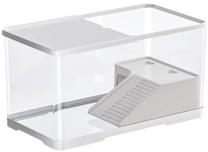 Boîtier De Tortue Aquatique - Zone De Selsification De L'habitat, Plateau De Réservoir De Reptiles | Aquarium De Tortue Durable Avec Plate-forme Surélevée Et Espace Filtrant Pour Les Crabes Ermites, L