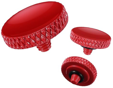 K&F CONCEPT Bouton de Déclencheur Rouge pour Appareil Photo, Lot de 3｜Bouton d’Obturateur en Cuivre avec Joint Antidérapant｜Compatible Fujifilm X-T5 X100VI, Sony RX100VII, Leica Q3 M11, Nikon Df