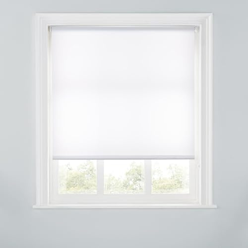 A.Unique Home Premium Trimmable Daylight Roller Window Blind – Light Filtering Fabric,Child Safe Chain for Bedroom,Kitchen,Living Room – 2FT – WHITE - 60cm (W) x 170cm (L) | 23.6 (W) x 66.9 (L)