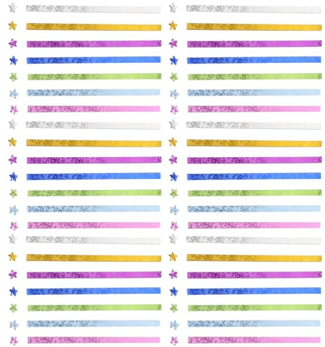Hemobllo 140 strisce di carta a forma di stella, multifunzionali, in carta, 7 colori, per decorazioni natalizie e progetti creativi