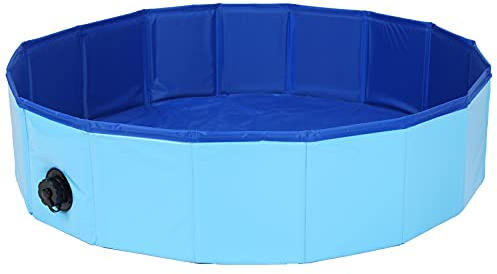 Yctze Piscina Plegable para Mascotas Bañera de Baño para Perros Plegable de PVC Espacio Grande para Uso Interior/Exterior Azul 80 X 30 Cm / 31,5 X 11,8 Pulgadas (80x30cm)