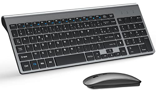 TopMate Ensemble Clavier et Souris sans Fil Ultra-Mince - Gris Noir