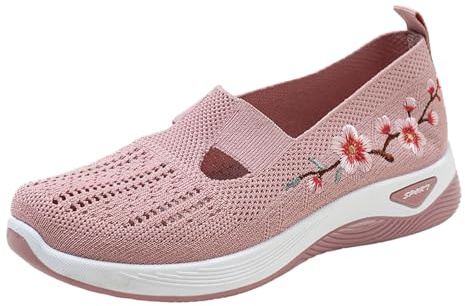 Chaussure Orthopédique Femme Été Baskets Légère Respirante Basket Ballerines Antidérapante Marche Enfiler sans Lacet Sneakers Fitness Slip on Confort Basquette Course Travail