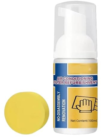 Detergente Condizionatore | 100ml Spray Detergente per Ventilatore Senza Risciacquo | Pulitore per Condensatore AC con Spugna | per Sporco Polvere Grasso Manutenzione Ventilatore Elettrico Domestico