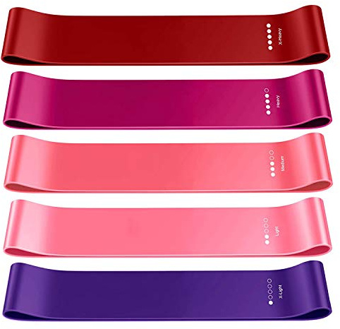 Wayexe Bandas de Resistencia Bandas Elasticas Fitness Bandas Musculación para Yoga Pilates Gluteos Cadera Cintas Elásticas Fuerza Bands Entrenamiento Ejercicios Banda Antideslizantes para Mujer Hombre