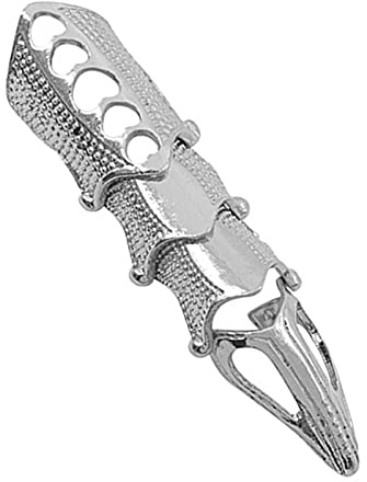 Vokmon Elegantes señoras anillos hombres punk gótico aleación anillo agarrador espiga armadura nudillos enlace completo dedo anillo, Metal