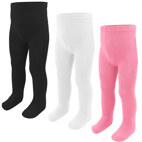 SPTRAMLE Collants pour bébé fille - 3 paires pour tout-petits (0–2 ans) - Coton Collants, Bébé confortable respirant 9 mois 18 mois