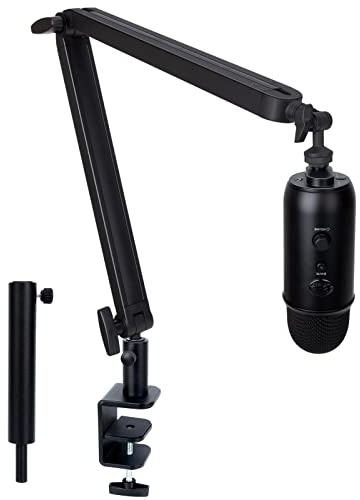 Blue Yeti Boom Arm with Extension Tube - Mic Boom Arm Compatible with Blue Yeti, Adjustable Boom Height Microphone Stand for HyperX QuadCast, Shure MV7, Rode, and Most Gaming Mic By SUNMON