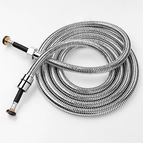 SHANFO Duschschlauch 2,5m Edelstahl, Universal Ersatz-Schlauch Brauseschlauch, Flexibler und Knickschutz, 99 Zoll Lang Duschschlauch, Chrom, Z1OK