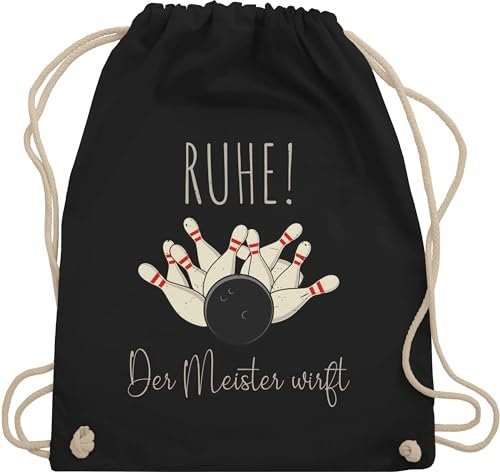 Shirtracer Turnbeutel Rucksack - Taschen - Ruhe Der Meister wirft - Bowling Bowlingkugel Bowler Geschenk - Unisize - Schwarz - bowling- bowlingball tasche beutel