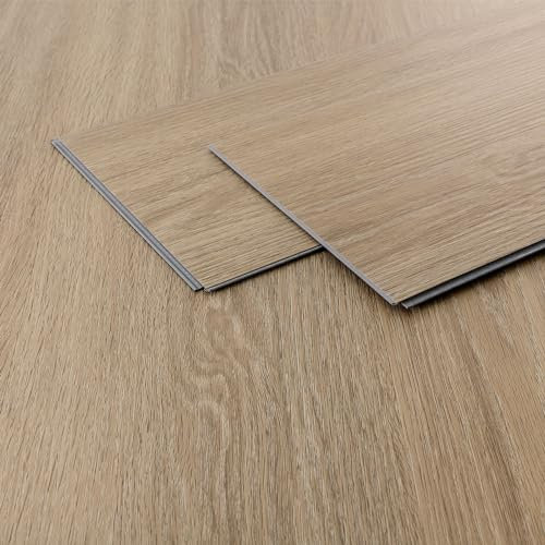 ML-Design Revêtement de Sol Clipsable en Vinyle 122cm x 18cm x 4,2mm 1,54m²/7 Planches Chêne Marron Golden Hour Imitation de Parquet Lames en PVC Emboîtables Antidérapant Étanche Classe Charge 34