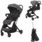 Novi Baby® Travel Go Basic Buggy, Leichter Kinderwagen, kompakter Einhandbuggy, einfach zusammenklappbar, mit verstellbarer Rückenlehne und Ablagekorb, speziell für Flugreise (Schwarz Melange)